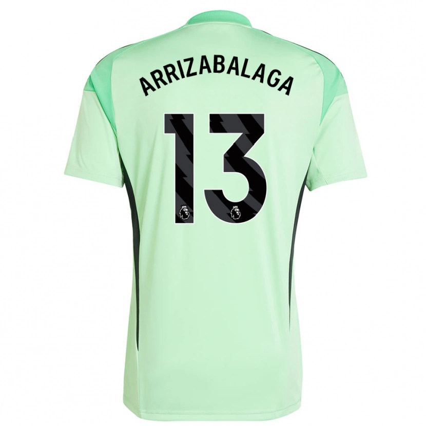 Danxen Niño Camiseta Kepa Arrizabalaga #13 Verde Claro Negro Portero Equipación 2025/26 La Camisa México