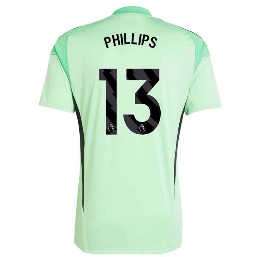 Danxen Niño Camiseta Charlie Phillips #13 Verde Claro Negro Portero Equipación 2025/26 La Camisa México