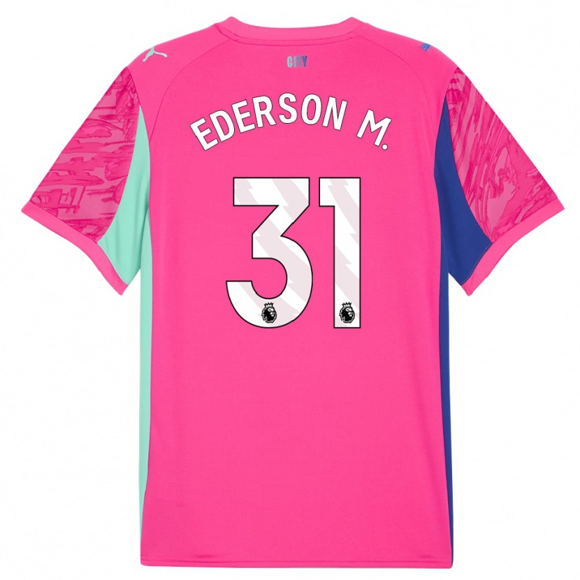 Danxen Niño Camiseta Ederson #31 Rosa Rosa Portero Equipación 2025/26 La Camisa México