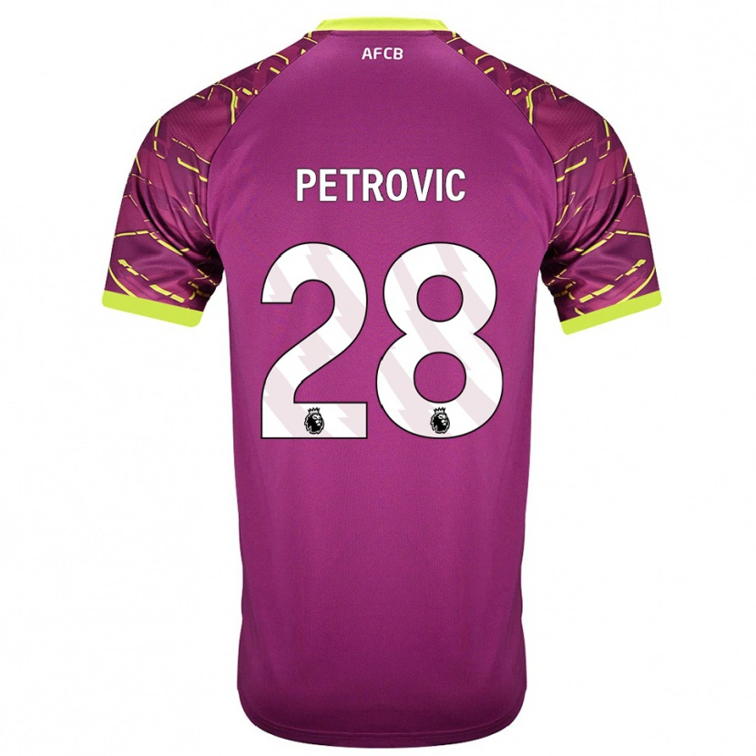 Danxen Niño Camiseta Djordje Petrovic #28 Magenta Oscuro Portero Equipación 2025/26 La Camisa México