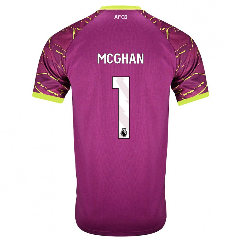 Danxen Niño Camiseta Hayden McGhan #1 Magenta Oscuro Portero Equipación 2025/26 La Camisa México