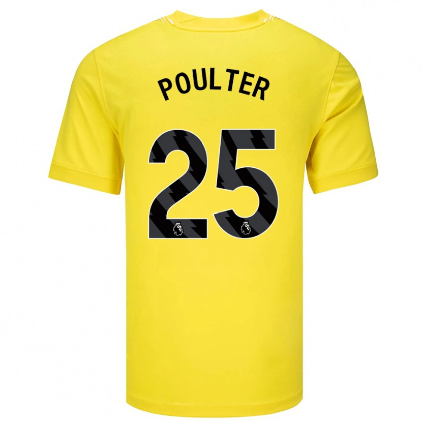 Danxen Niño Camiseta Hannah Poulter #25 Amarillo Negro Portero Equipación 2025/26 La Camisa México
