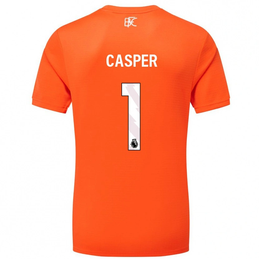 Danxen Niño Camiseta Charlie Casper #1 Naranja Blanco Portero Equipación 2025/26 La Camisa México