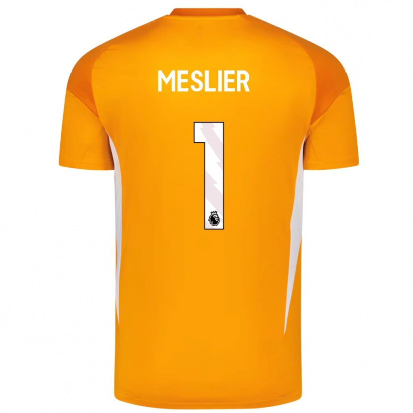 Danxen Niño Camiseta Illan Meslier #1 Naranja Blanco Portero Equipación 2025/26 La Camisa México
