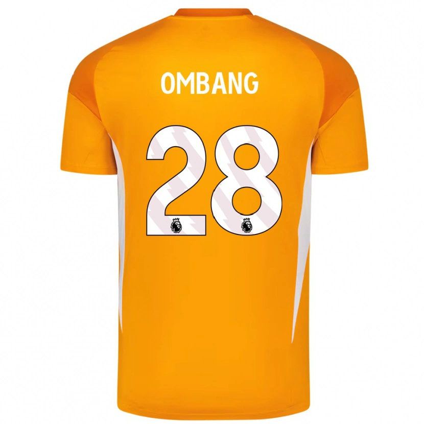 Danxen Niño Camiseta Darryl Ombang #28 Naranja Blanco Portero Equipación 2025/26 La Camisa México