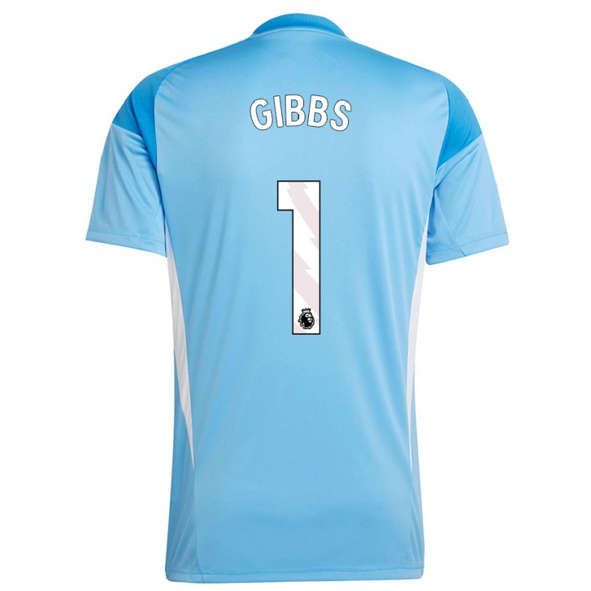 Danxen Niño Camiseta Frankie Gibbs #1 Azul Blanco Portero Equipación 2025/26 La Camisa México
