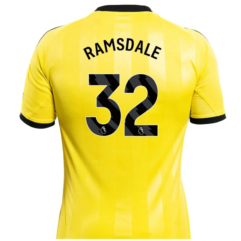 Danxen Niño Camiseta Aaron Ramsdale #32 Amarillo Negro Portero Equipación 2025/26 La Camisa México