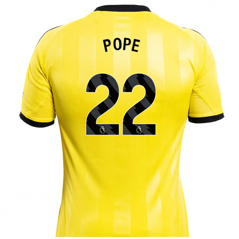 Danxen Niño Camiseta Nick Pope #22 Amarillo Negro Portero Equipación 2025/26 La Camisa México