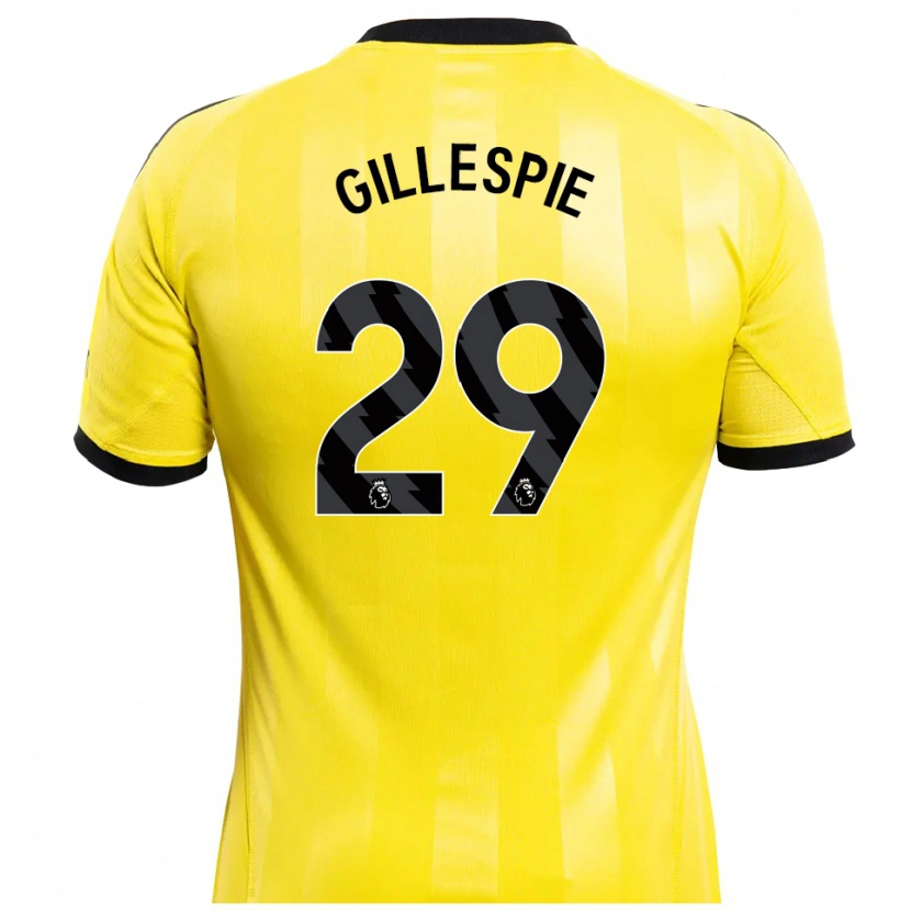Danxen Niño Camiseta Mark Gillespie #29 Amarillo Negro Portero Equipación 2025/26 La Camisa México