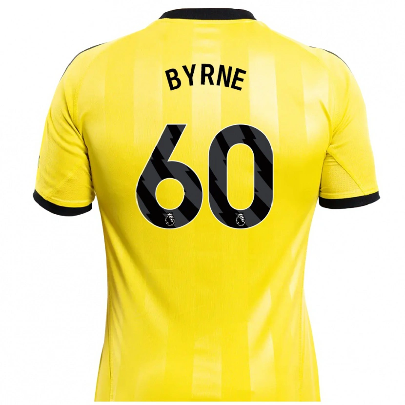 Danxen Niño Camiseta Reece Byrne #60 Amarillo Negro Portero Equipación 2025/26 La Camisa México