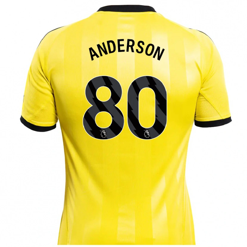 Danxen Niño Camiseta Will Anderson #80 Amarillo Negro Portero Equipación 2025/26 La Camisa México