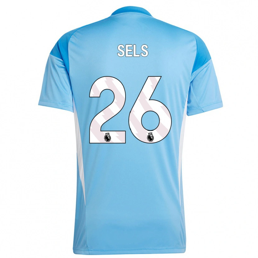 Danxen Niño Camiseta Matz Sels #26 Azul Blanco Portero Equipación 2025/26 La Camisa México