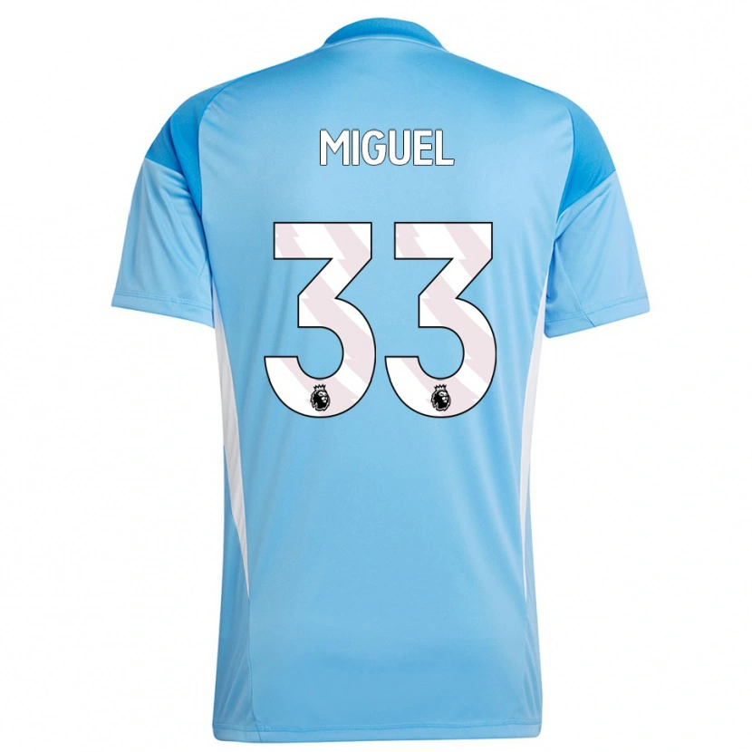 Danxen Niño Camiseta Carlos Miguel #33 Azul Blanco Portero Equipación 2025/26 La Camisa México