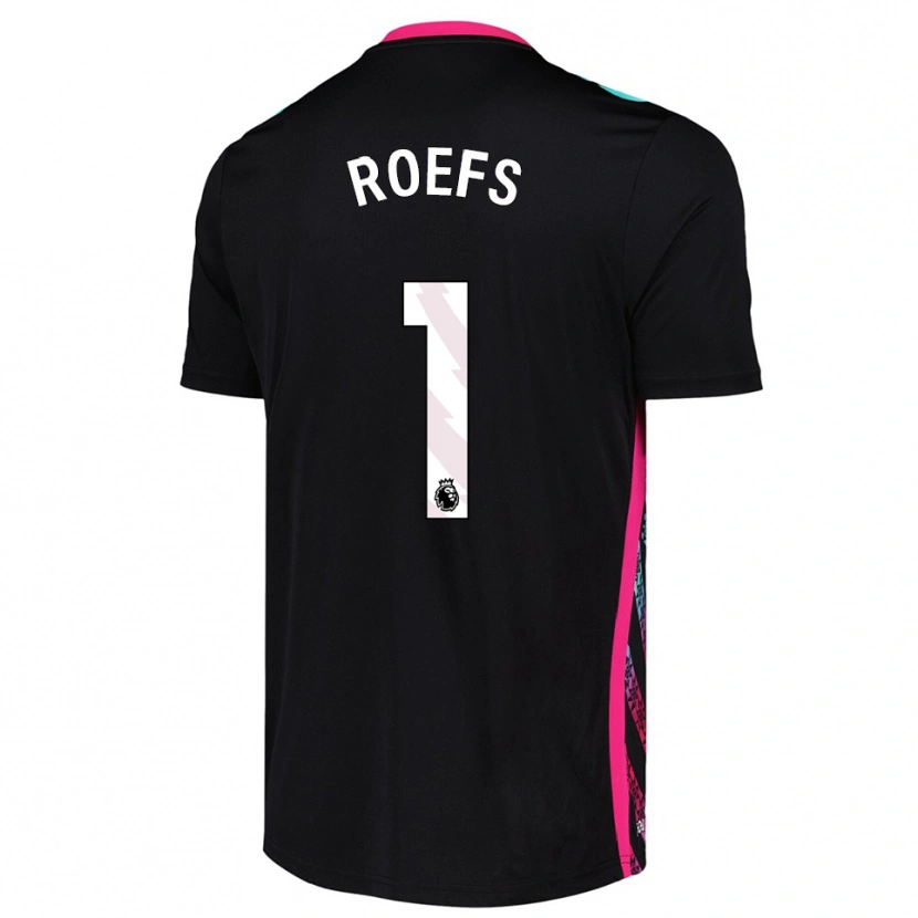 Danxen Niño Camiseta Robin Roefs #1 Blanco Negro Portero Equipación 2025/26 La Camisa México