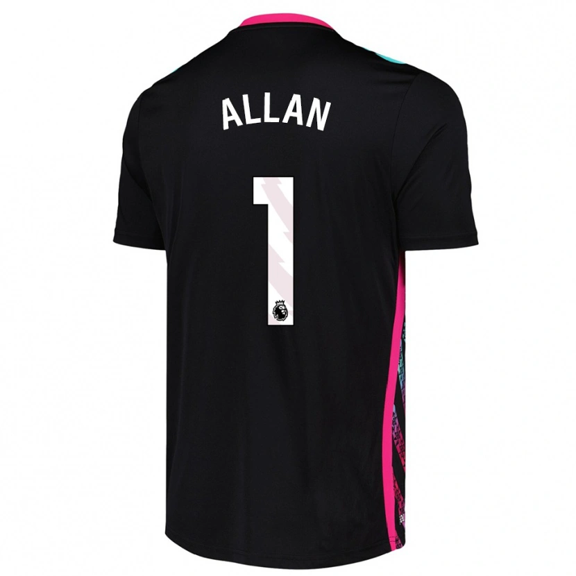 Danxen Niño Camiseta Isaac Allan #1 Blanco Negro Portero Equipación 2025/26 La Camisa México