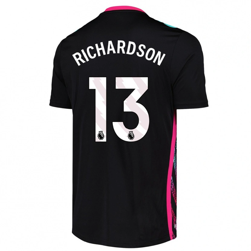 Danxen Niño Camiseta Adam Richardson #13 Blanco Negro Portero Equipación 2025/26 La Camisa México
