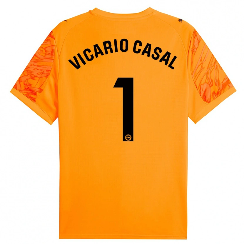 Danxen Niño Camiseta Jimena Vicario Casal #1 Naranja Negro Portero Equipación 2025/26 La Camisa México