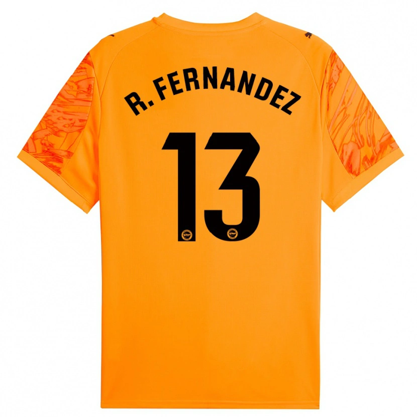 Danxen Niño Camiseta Raúl Fernández #13 Naranja Negro Portero Equipación 2025/26 La Camisa México