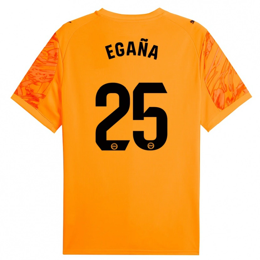 Danxen Niño Camiseta Eider Egaña #25 Naranja Negro Portero Equipación 2025/26 La Camisa México