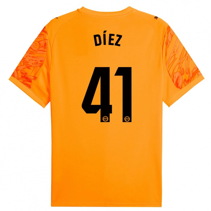 Danxen Niño Camiseta Victor Díez #41 Naranja Negro Portero Equipación 2025/26 La Camisa México