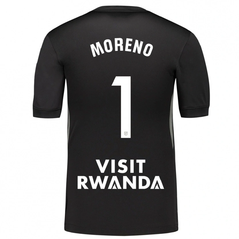 Danxen Niño Camiseta Álvaro Moreno #1 Negro Blanco Portero Equipación 2025/26 La Camisa México