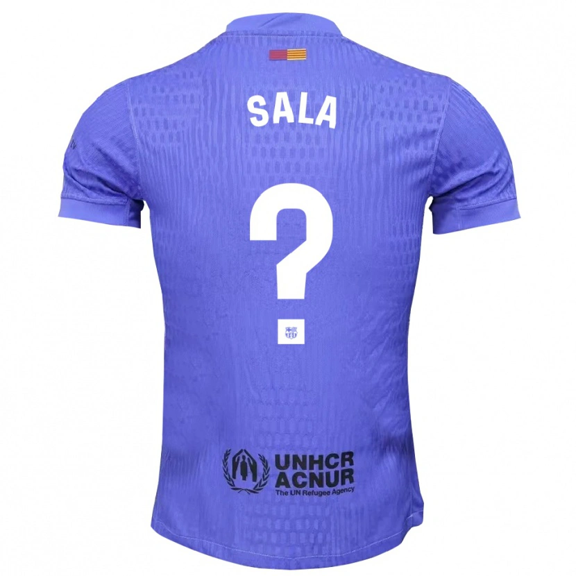 Danxen Niño Camiseta Gerard Sala #0 Azul Negro Portero Equipación 2025/26 La Camisa México