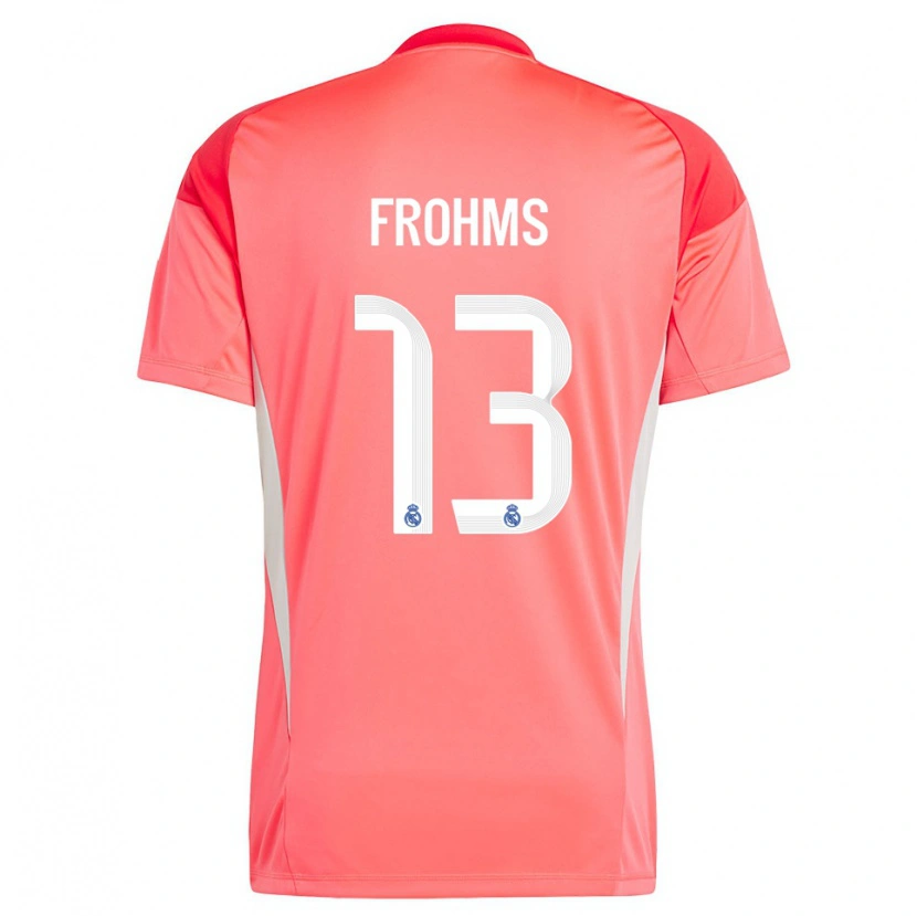 Danxen Niño Camiseta Merle Frohms #13 Blanco Blanco Rojo Naranja Portero Equipación 2025/26 La Camisa México