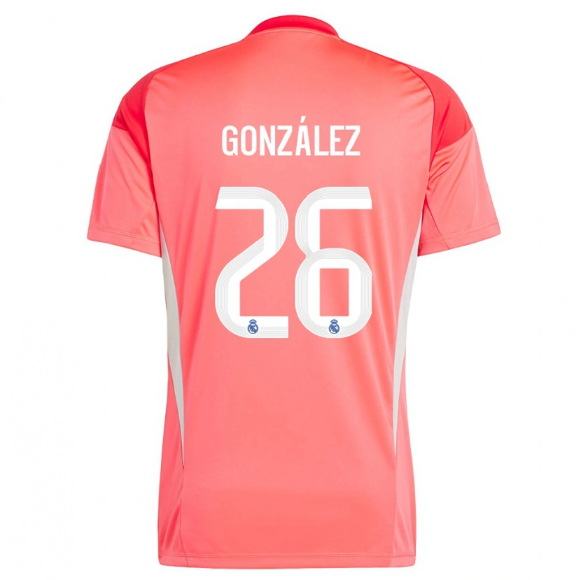 Danxen Niño Camiseta Fran González #26 Blanco Blanco Rojo Naranja Portero Equipación 2025/26 La Camisa México