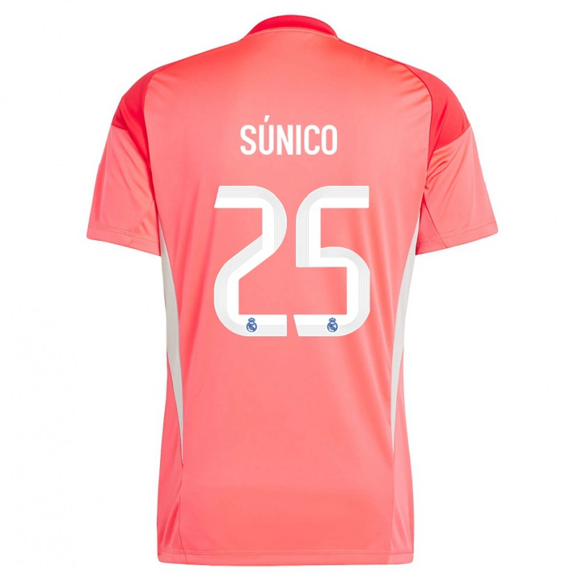 Danxen Niño Camiseta Guille Súnico #25 Blanco Blanco Rojo Naranja Portero Equipación 2025/26 La Camisa México