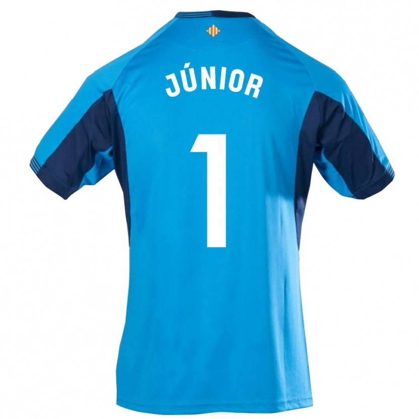 Danxen Niño Camiseta Luiz Júnior #1 Azul Blanco Portero Equipación 2025/26 La Camisa México