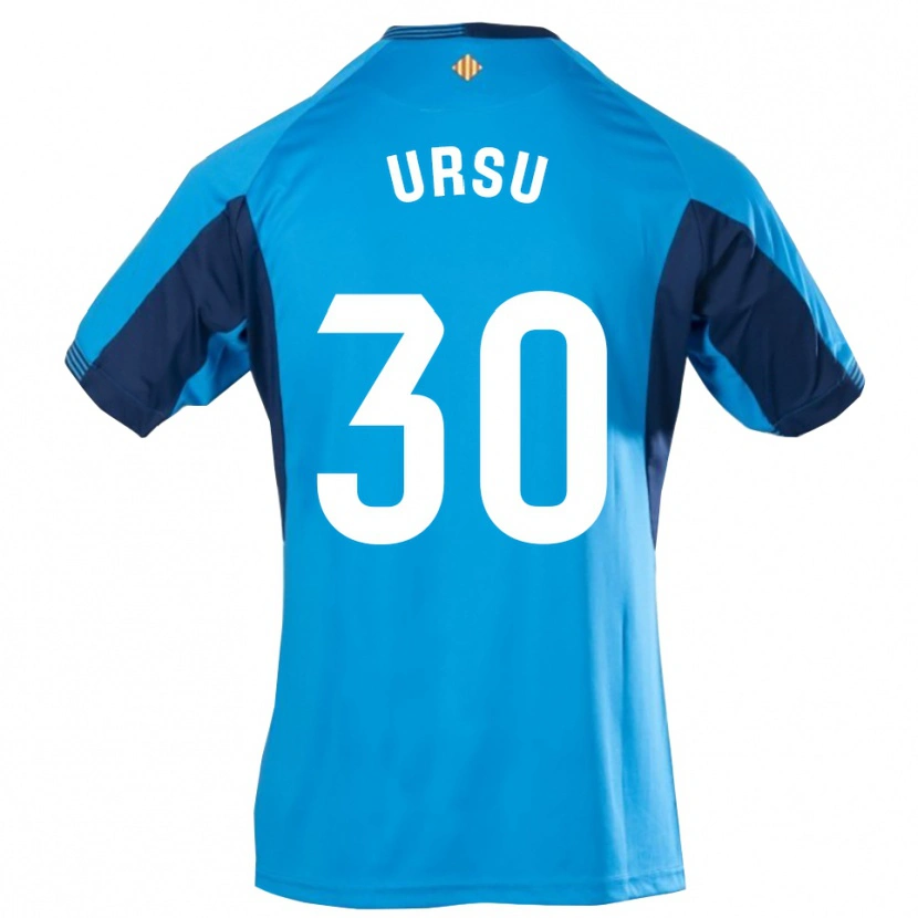 Danxen Niño Camiseta Eduard Ursu #30 Azul Blanco Portero Equipación 2025/26 La Camisa México