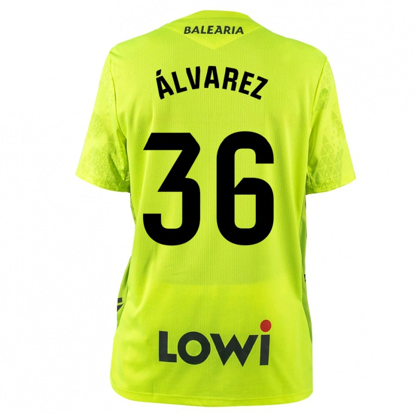 Danxen Niño Camiseta Anna Álvarez #36 Verde Fluorescente Negro Portero Equipación 2025/26 La Camisa México