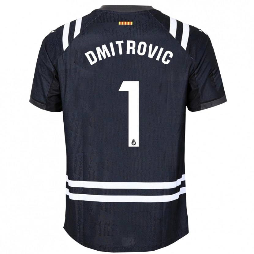 Danxen Niño Camiseta Marko Dmitrovic #1 Negro Blanco Portero Equipación 2025/26 La Camisa México