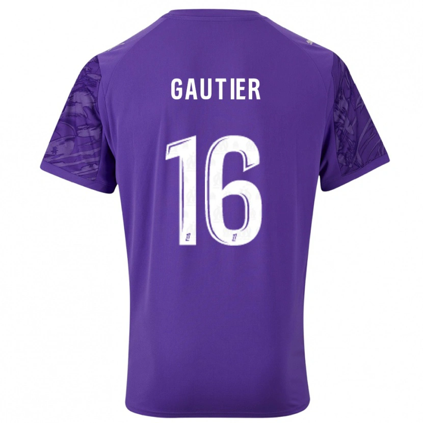 Danxen Niño Camiseta Elisa Gautier #16 Púrpura Blanco Portero Equipación 2025/26 La Camisa México