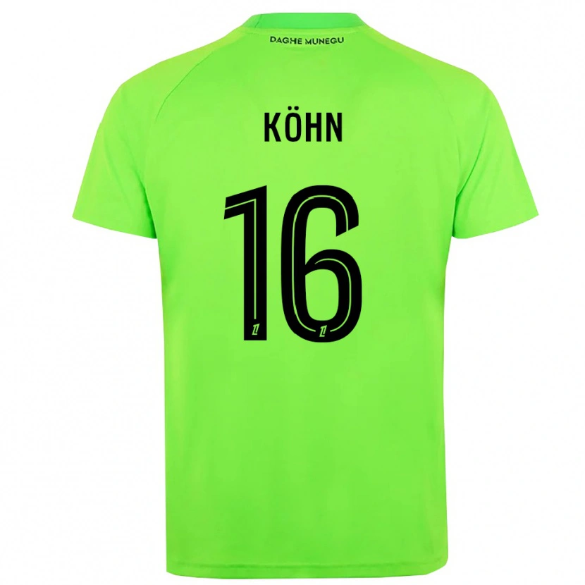 Danxen Niño Camiseta Philipp Köhn #16 Verde Negro Portero Equipación 2025/26 La Camisa México