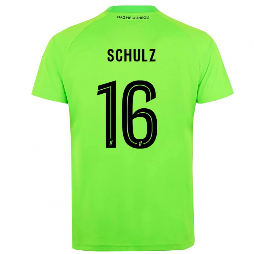 Danxen Niño Camiseta Ethan Schulz #16 Verde Negro Portero Equipación 2025/26 La Camisa México