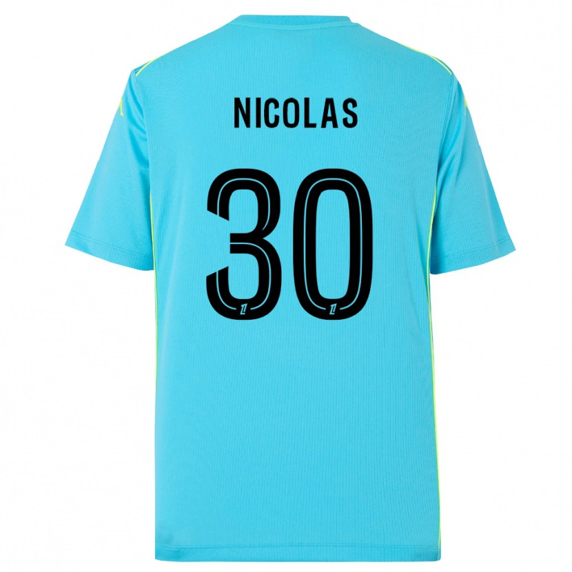 Danxen Niño Camiseta Lina-Lou Nicolas #30 Azul Cielo Negro Portero Equipación 2025/26 La Camisa México