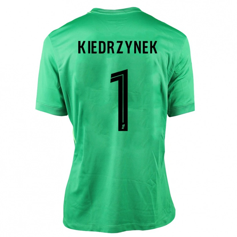 Danxen Niño Camiseta Katarzyna Kiedrzynek #1 Verde Negro Portero Equipación 2025/26 La Camisa México