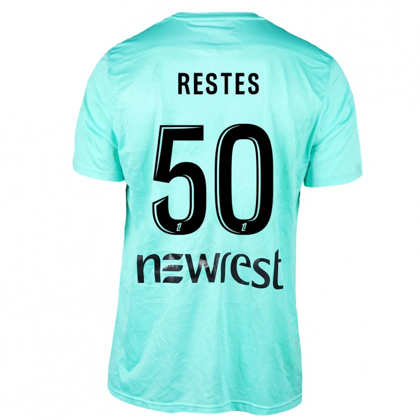 Danxen Niño Camiseta Guillaume Restes #50 Negro Aqua Portero Equipación 2025/26 La Camisa México