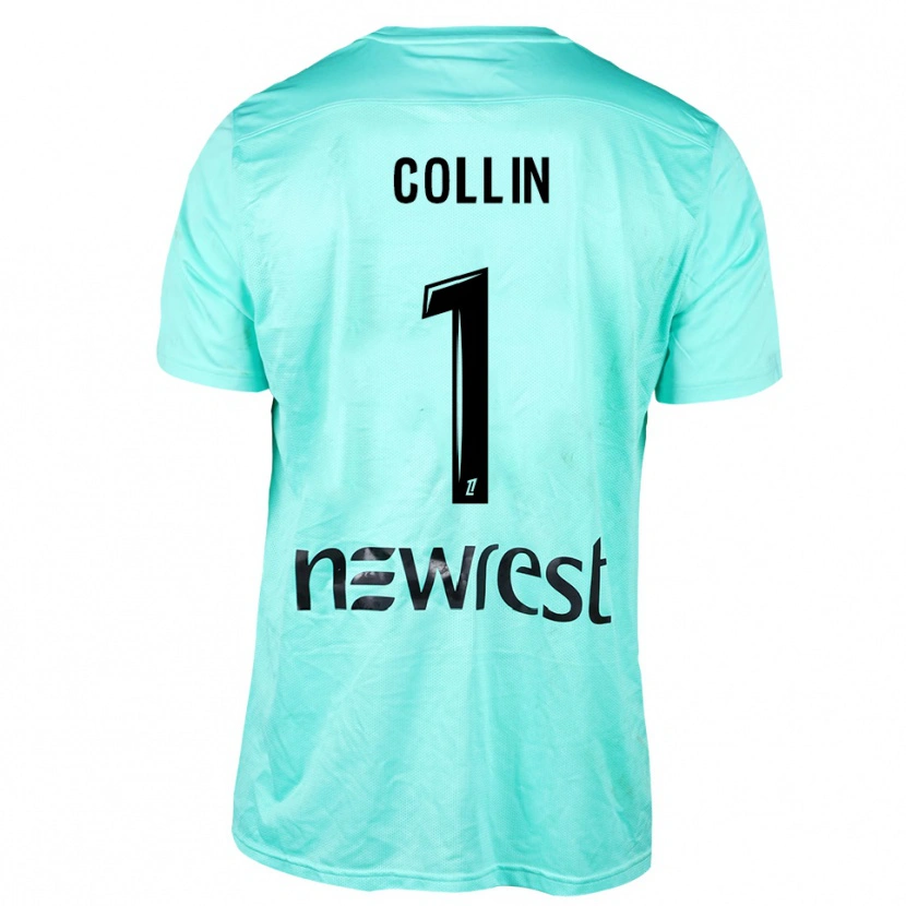 Danxen Niño Camiseta Théo Collin #1 Negro Aqua Portero Equipación 2025/26 La Camisa México