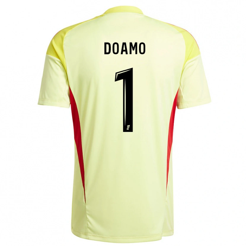 Danxen Niño Camiseta Isaac Doamo #1 Negro Amarillo Claro Portero Equipación 2025/26 La Camisa México