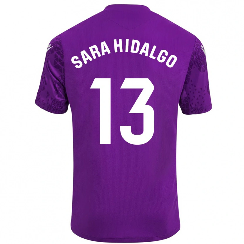 Danxen Niño Camiseta Sara Hidalgo Merino #13 Púrpura Blanco Oscuro Portero Equipación 2025/26 La Camisa México