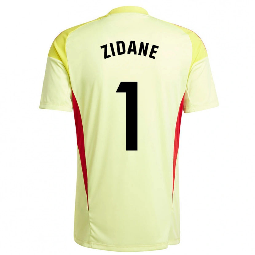 Danxen Niño Camiseta Luca Zidane #1 Negro Amarillo Claro Portero Equipación 2025/26 La Camisa México