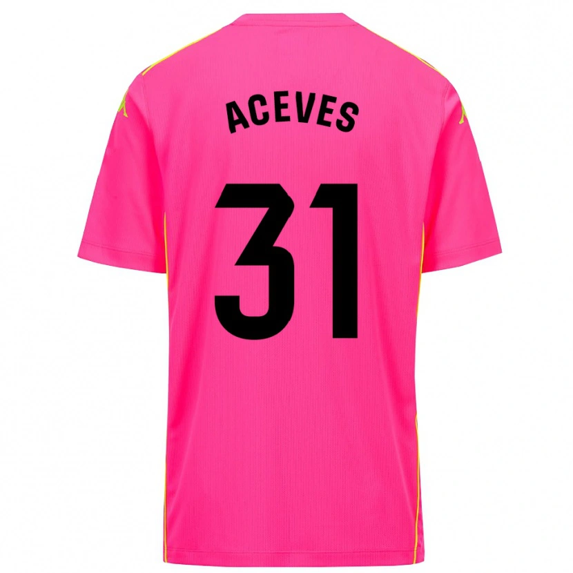 Danxen Niño Camiseta Álvaro Aceves #31 Negro Rosa Profundo Portero Equipación 2025/26 La Camisa México