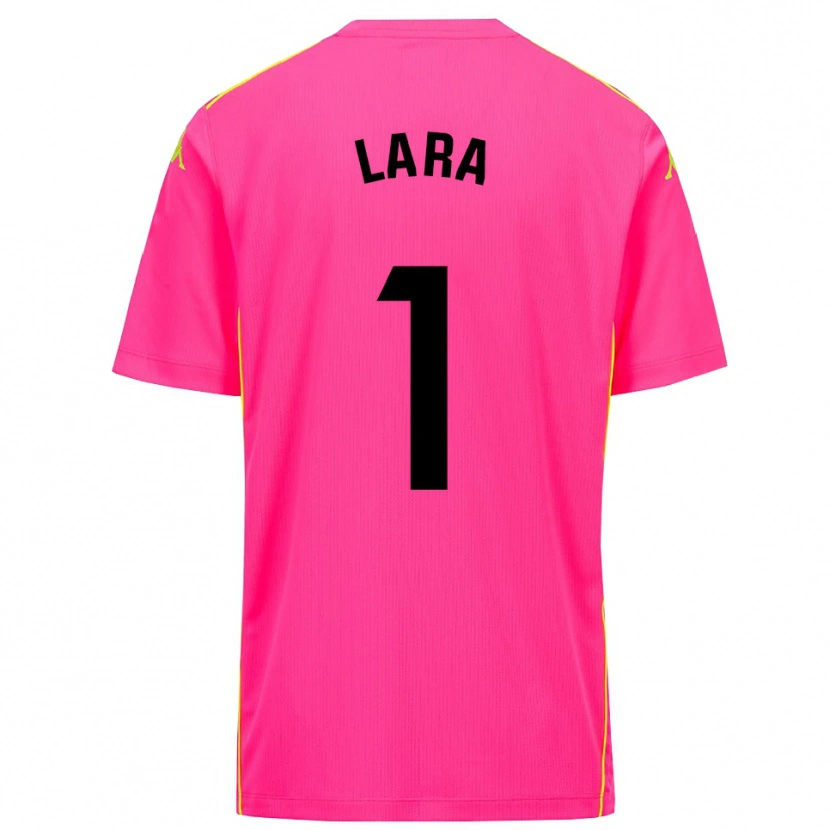 Danxen Niño Camiseta Lara Lara De Las Heras Coello #1 Negro Rosa Profundo Portero Equipación 2025/26 La Camisa México