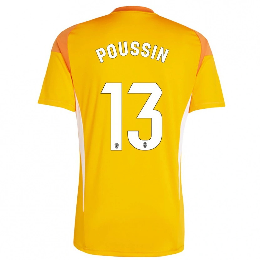 Danxen Niño Camiseta Gaëtan Poussin #13 Amarillo Naranja Oscuro Portero Equipación 2025/26 La Camisa México