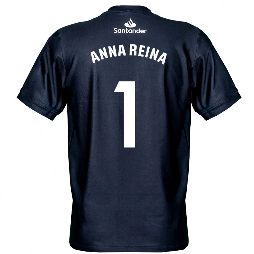Danxen Niño Camiseta Anna Reina Toro #1 Blanco Azul Medianoche Portero Equipación 2025/26 La Camisa México