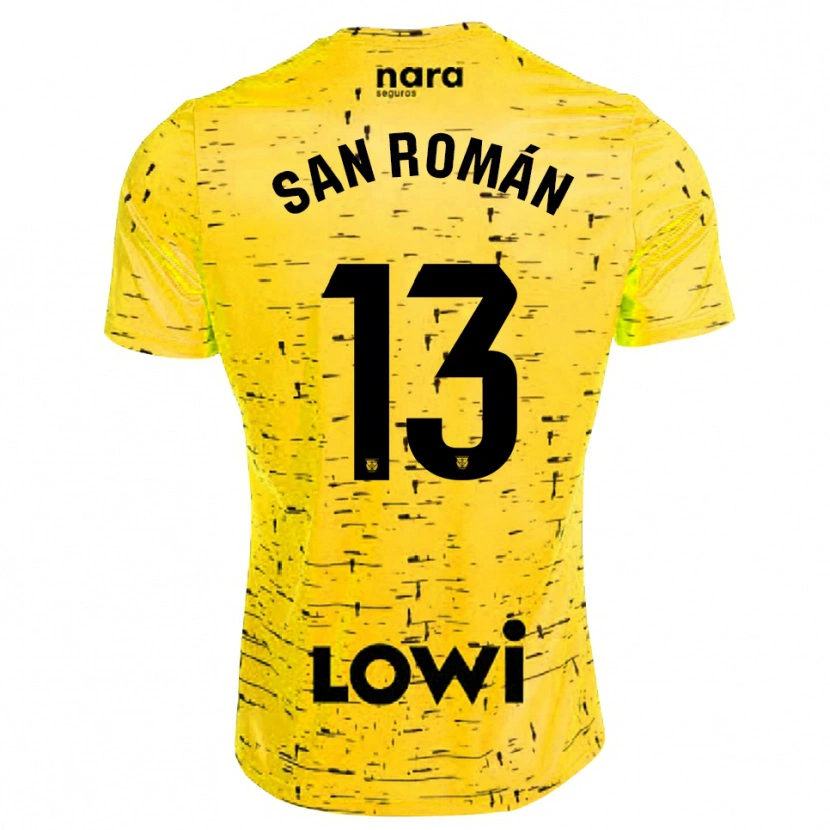 Danxen Niño Camiseta Miguel San Román #13 Amarillo Negro Portero Equipación 2025/26 La Camisa México