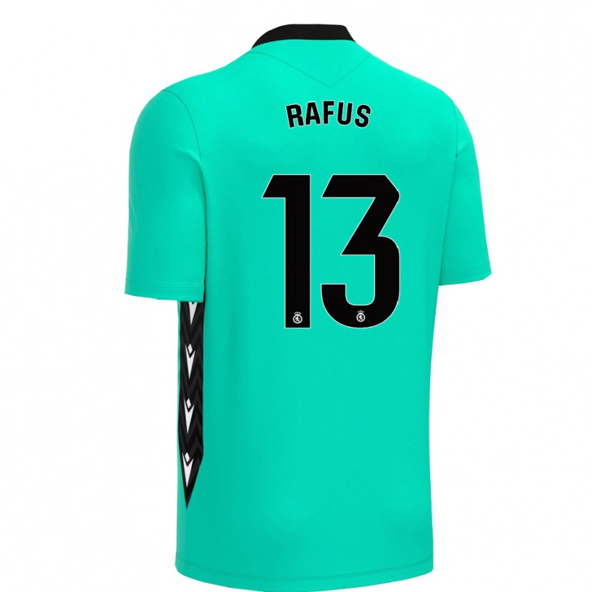 Danxen Niño Camiseta Arnau Rafús #13 Negro Aqua Portero Equipación 2025/26 La Camisa México