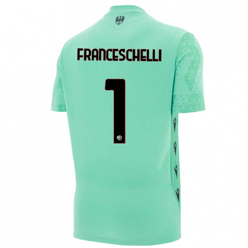 Danxen Niño Camiseta Matteo Franceschelli #1 Menta Azul Negro Portero Equipación 2025/26 La Camisa México